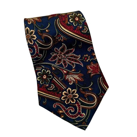Vintage Huntington Horn Classics Blue Paisley Silk Tie - Picture 1 of 6
